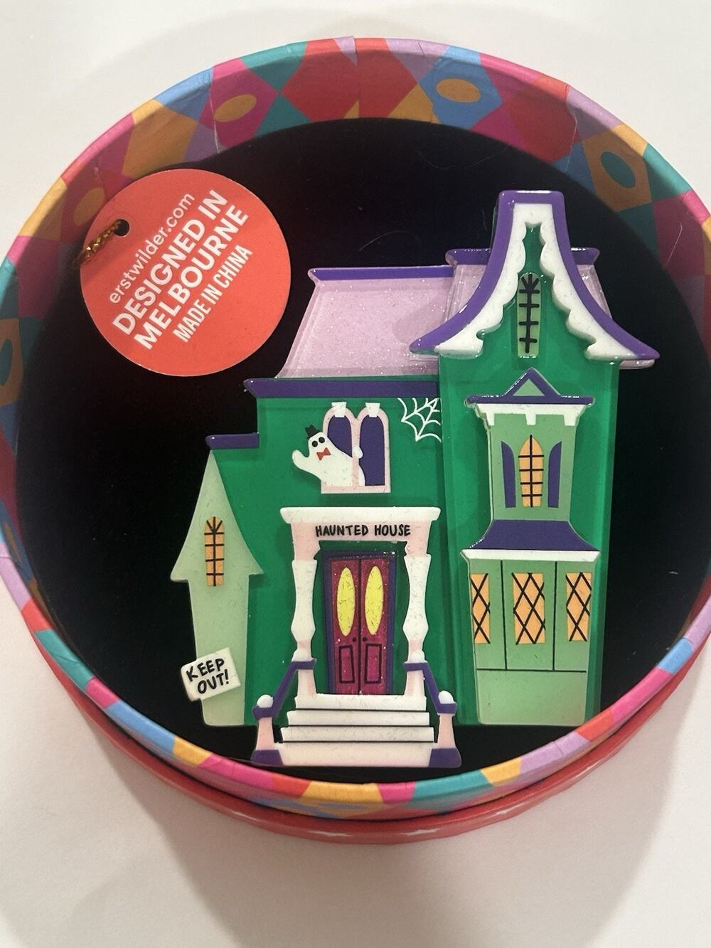 Erstwilder Enter If You Dare Brooch Halloween Pin NWOT